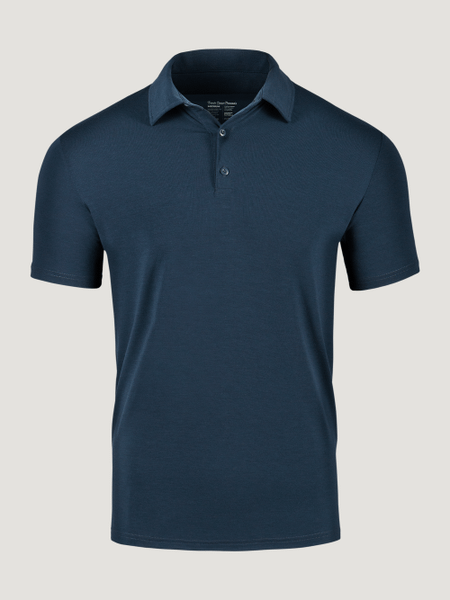 Navy Performance Polo Ghost Mannequin | Fresh Clean Threads